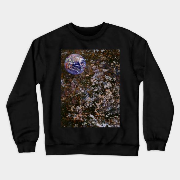 And Then The Moon Exploded Crewneck Sweatshirt by Dan Teo